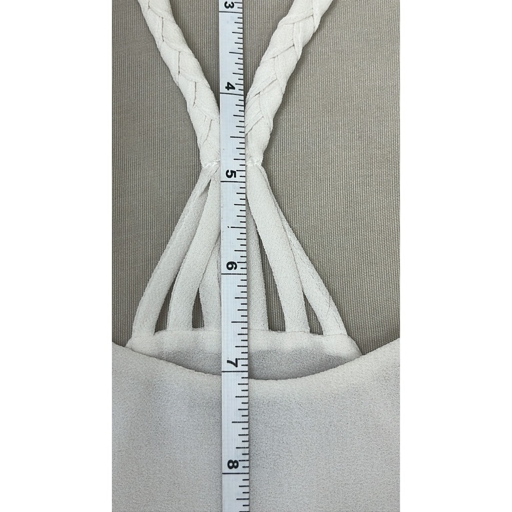 Naked Zebra White Braided T-Back Double Layer Chiffon Camisole Tank Top Small - Picture 7 of 11